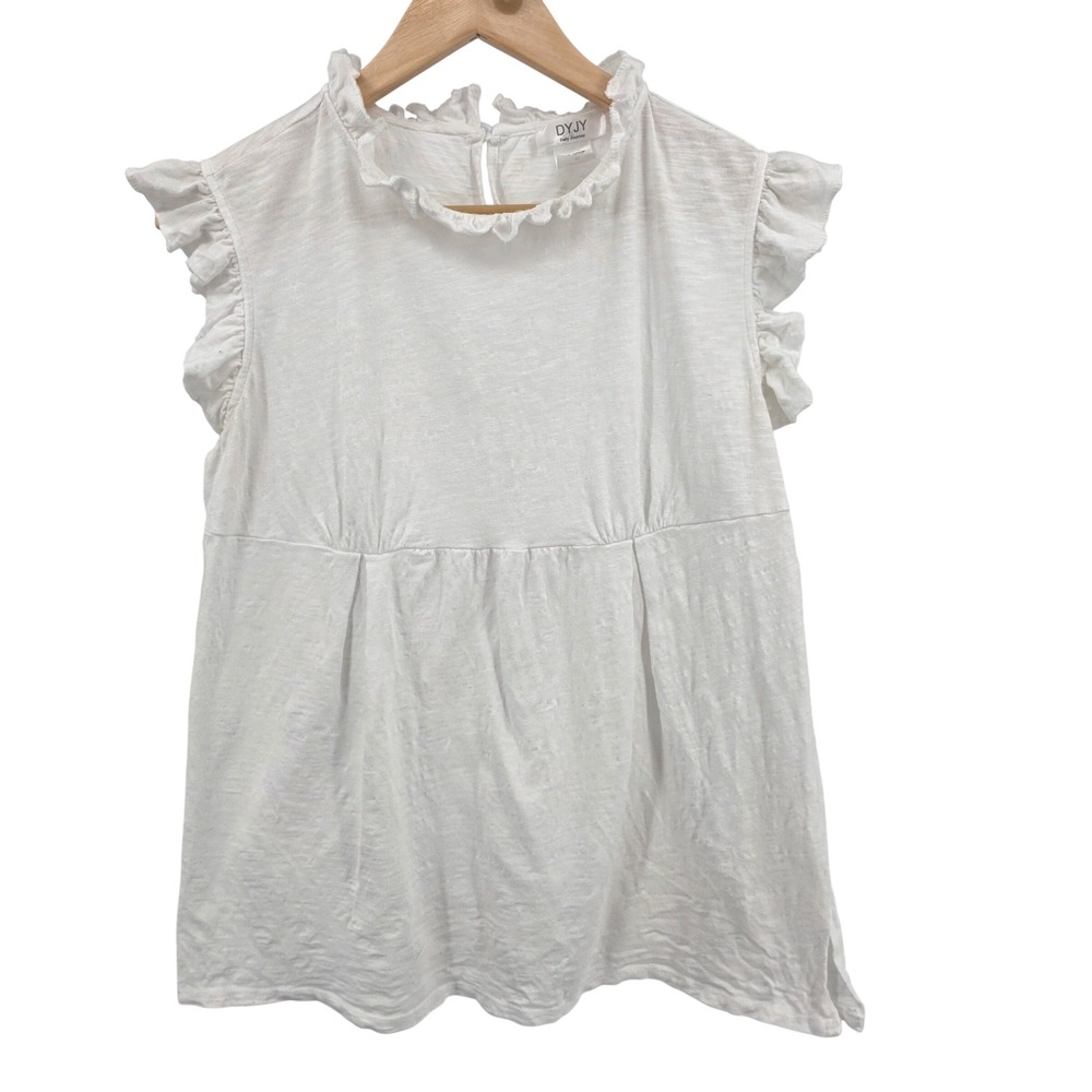 DYJY‎ Daily Journey White Ruffle Neck Sleeveless Top - Women's Size M
